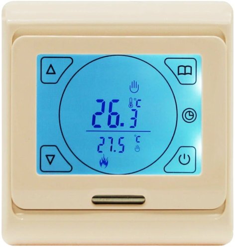 Терморегулятор AlfaReg сенсорный E91.716 датчик воздуха 3,6кВт 16А бежевый фото Терморегулятор AlfaReg сенсорный E91.716 датчик воздуха 3,6кВт 16А бежевый картинка